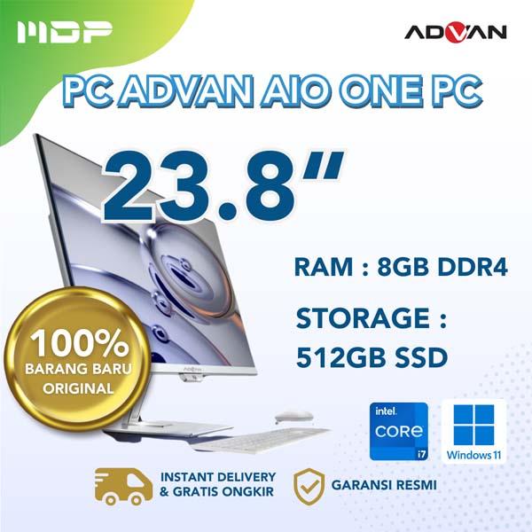PC ADVAN AIO ONE PC : INTEL CORE I7-1255U,8GB DDR4,512GB SSD,INTEL INTEGRATED GRAPHICS,23.8"FHD,WIN 11 HOME