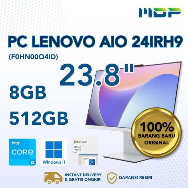 PC LENOVO AIO 24IRH9 (F0HN00Q4ID) CLOUD GREY : INTEL CORE I3-1315U,8GB,512GB SSD,23.8"NT,WIN 11+OHS