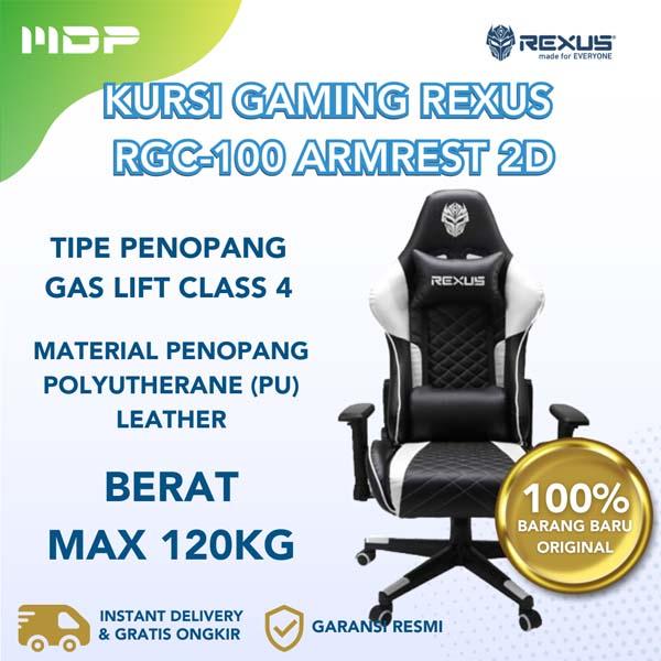 REXUS GAMING CHAIR RGC-100 WHITE ARMREST 2D