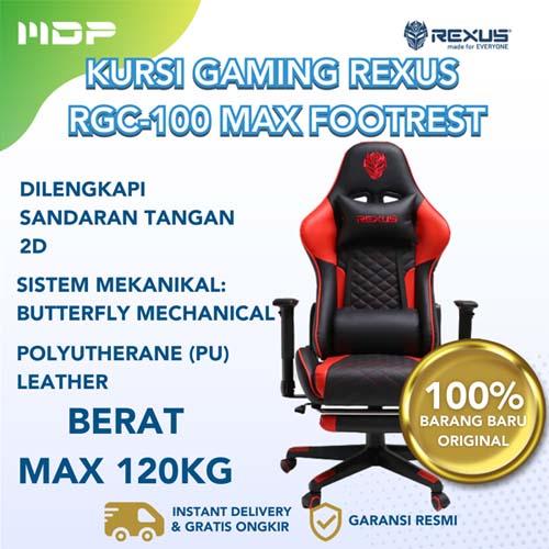 GAMING CHAIR REXUS RGC-100 MAX FOOTREST (BLACK RED)