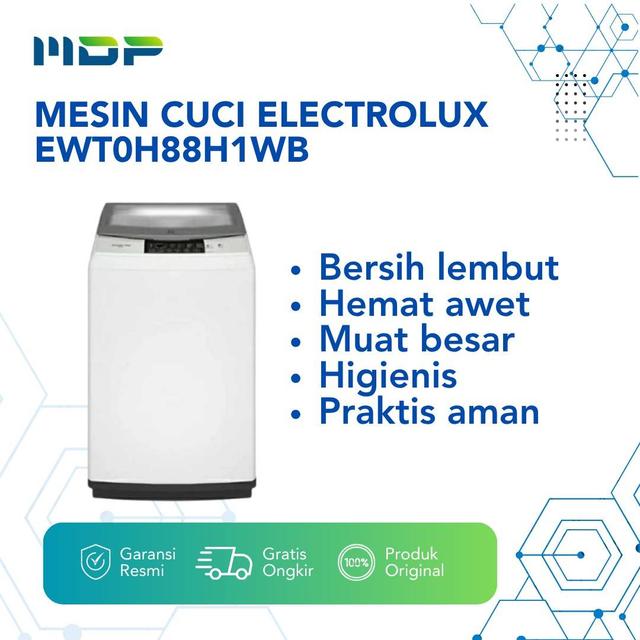 MESIN CUCI ELECTROLUX EWT0H88H1WB (TOP LOAD 10.5 KG)