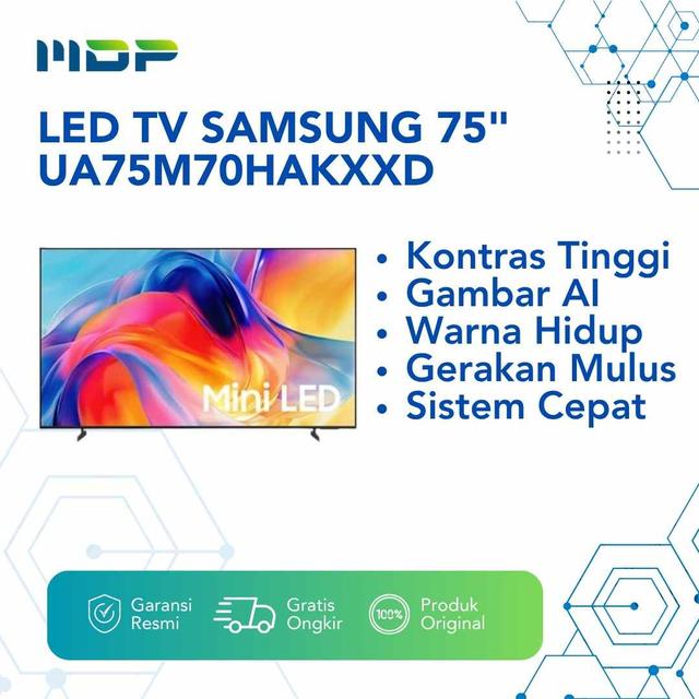 LED TV SAMSUNG 75" UA75M70HAKXXD (AI SMART TV / MINI LED / 4K ) 