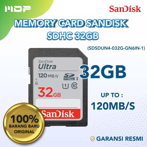 MEMORY CARD SANDISK SDHC 32GB 120MB UHS-1 (SDSDUN4-032G-GN6IN-1)