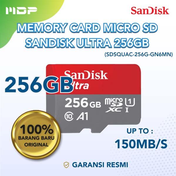 MEMORY CARD SANDISK ULTRA MICRO SDXC, SDQUAC 256GB,A1,C10,U1,150MB (SDSQUAC-256G-GN6MN)