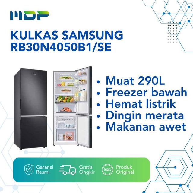 KULKAS SAMSUNG RB30N4050B1/SE BOTTOM FREEZER (2 DOORS 290L)