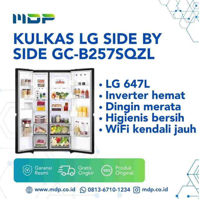 KULKAS LG SIDE BY SIDE GC-B257SQZL (647L) SMART INVERTER 