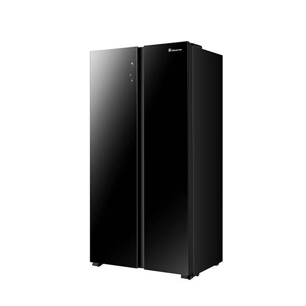 KULKAS HISENSE SIDE BY SIDE RS680SN4IBU (2 DOORS/564L) BLACK GLASS