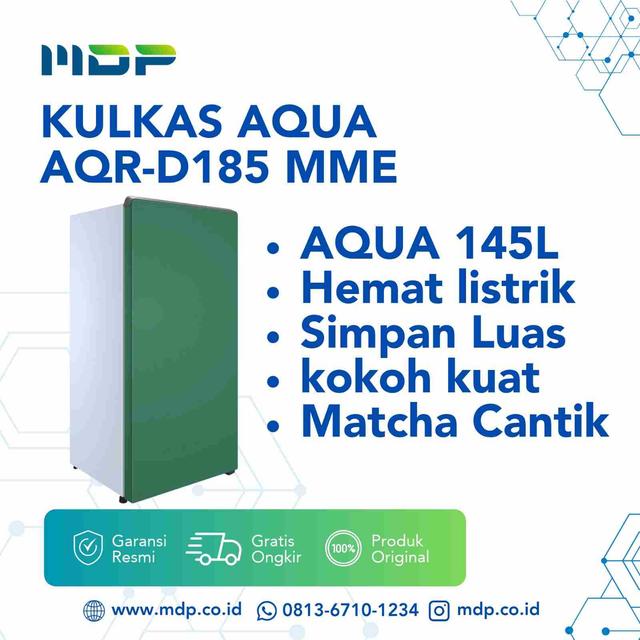 KULKAS AQUA AQR-D185 MME ( 1 DOOR/145L) MATCHA