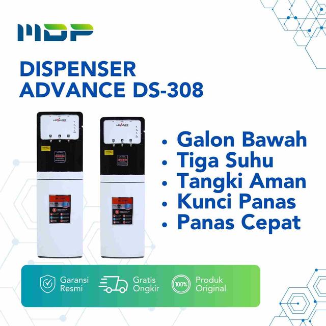 DISPENSER ADVANCE DS-308 (GALON BAWAH 3IN 1/ 400W HOT/ 70W COLD)
