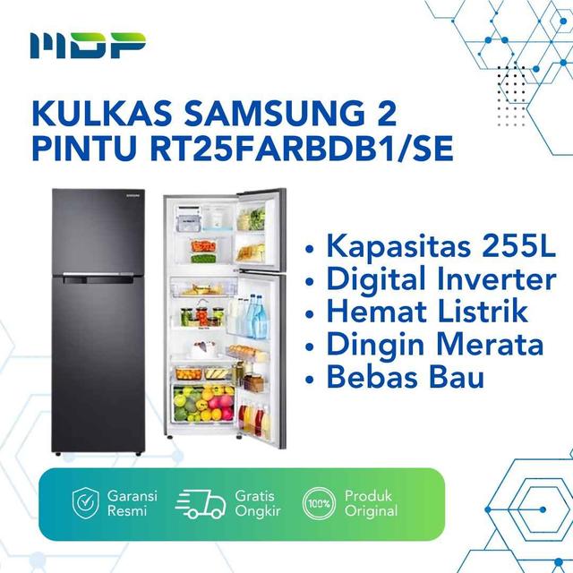 KULKAS SAMSUNG RT25FARBDB1 / SE  (2 DOOR 255L) INVERTER BLACK