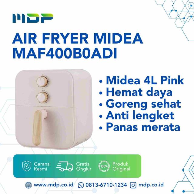 AIR FRYER MIDEA MAF400B0ADI (4L/650 WATT/PINK PASTEL)