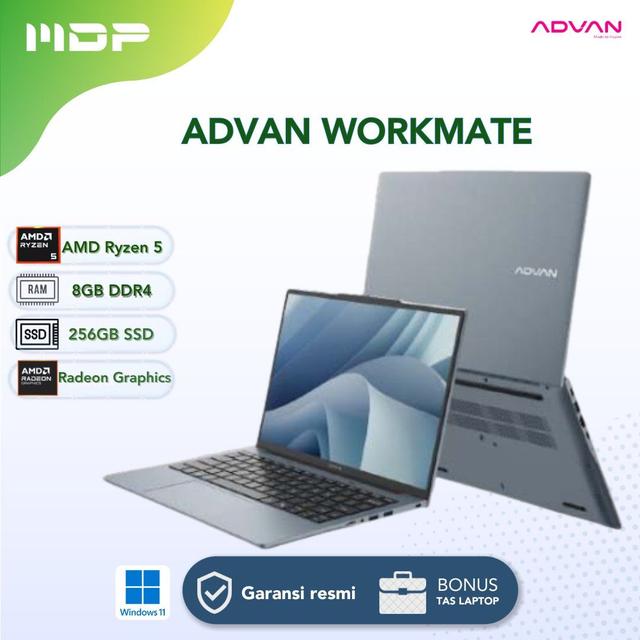 NOTEBOOK ADVAN WORKMATE (BLUE) : AMD R5-3500U,1X8 GB DDR4,256 GB SSD,14"FHD+ IPS,WIN 11 (TAS)