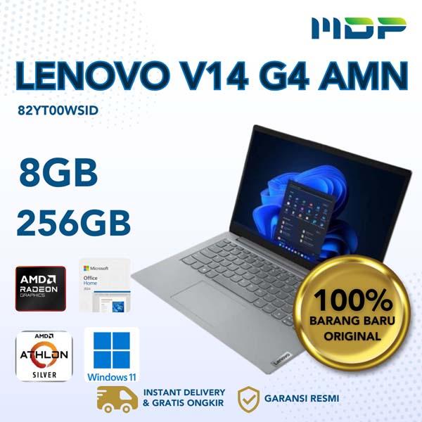 NOTEBOOK LENOVO V14 G4 AMN (82YT00WSID) ARTIC GREY : AMD ATHLON SILVER 7120U,8GB LPDDR5-5500,256GB SSD M.2 2242 PCIE,AMD RADEON 610M GRAPHICS,14"FHD TN 250NITS,WIN 11 HOME+OHS