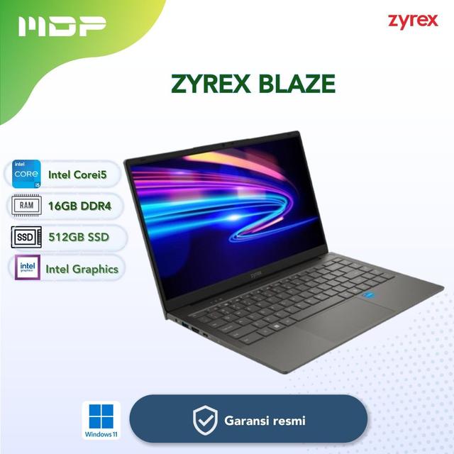 NOTEBOOK ZYREX BLAZE (GREY) : INTEL CORE I5-12450H FHD IPS, 16GB, 512GB SSD NVME, W11 (BACKPACK) INCL:BN1798