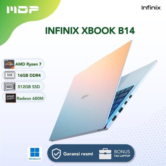 NOTEBOOK INFINIX XBOOK B14 (CORAL TIDAS) : AMD R7-7735HS,16GB,512GB SSD,14"WUXGA IPS,WIN 11( + BACPACK INTEL GREY)