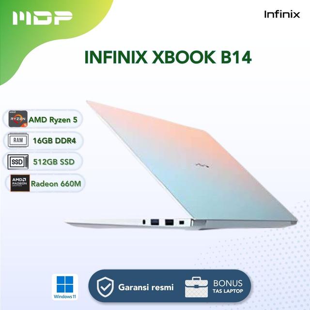 NOTEBOOK INFINIX XBOOK B14 (CORAL TIDES) : AMD R5-7535HS,16GB,512GB SSD,14"WUXGA IPS,WIN 11 (BACPACK INTEL  GREY)