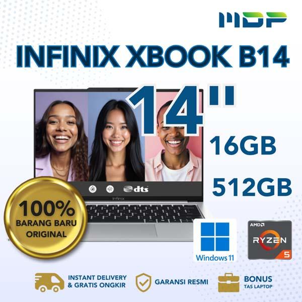 NOTEBOOK INFINIX XBOOK B14 (SILVER) : AMD R5-7535HS,16GB,512GB SSD,14"WUXGA IPS,WIN 11(+ BACPACK INTEL GREY)+BN1948
