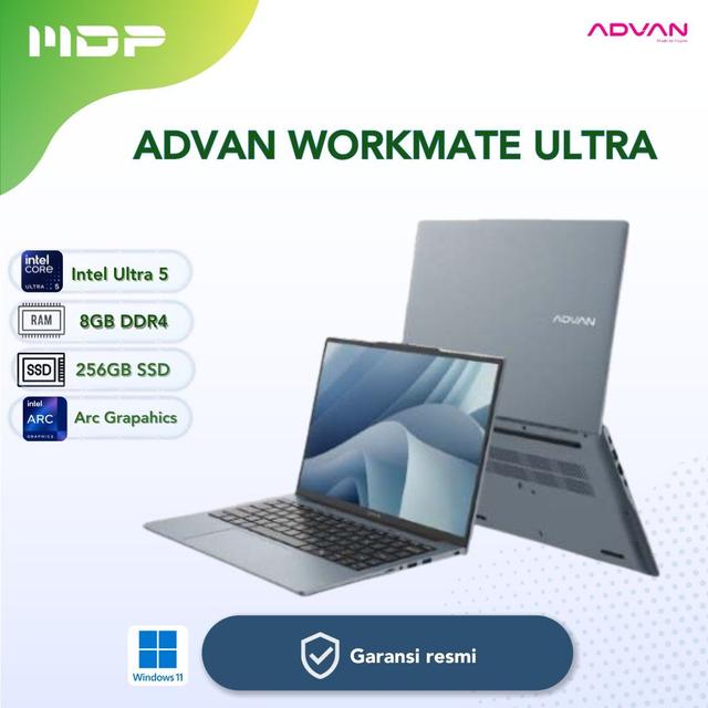NOTEBOOK ADVAN WORKMATE ULTRA (LIGHT BLUE) : INTEL ULTRA 5-115U ,8GB GB ,256 GB SSD,14"FHD+ IPS,WIN 11 (NO TAS)