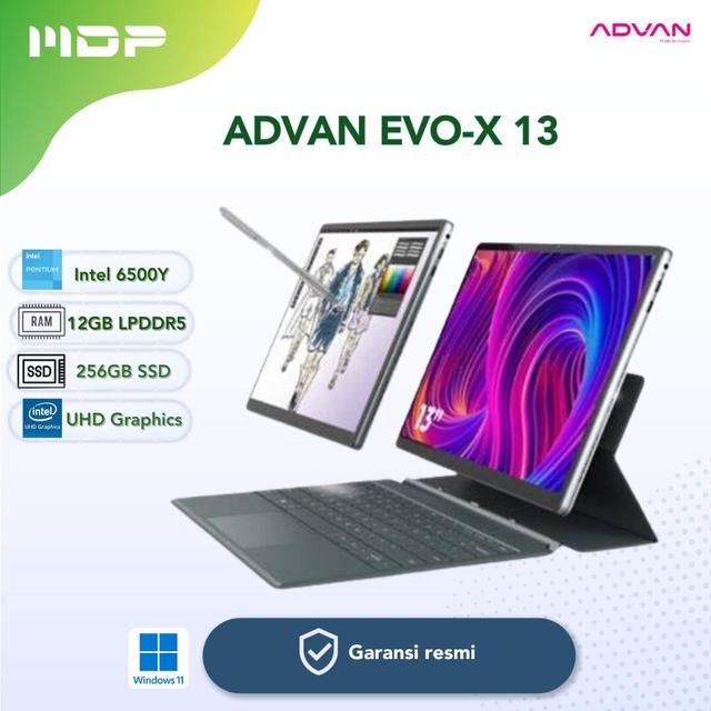 NOTEBOOK ADVAN EVO-X 13 (GREY) : INTEL 6500Y,12GB DDR5,256GB SSD,13"TOUCH SCREEN,WIN 11 HOME (INCL:KB2274)