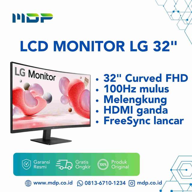 LCD MONITOR LG 32" 32MR50C-B (HDMI,CURVE,HDMI) CURVED 100HZ