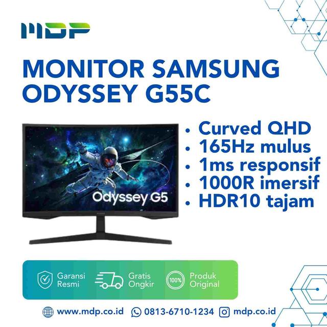 MONITOR SAMSUNG ODYSSEY G55C CURVED LS27CG552EEXXD : 27" QHD 165HZ HDMI