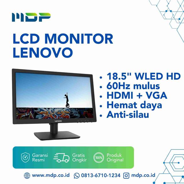 LCD MONITOR LENOVO D19-10 61E0KAR6ID : 18.5" WLED,REFRESH RATE 60HZ,1X HDMI,1X VGA,3 YEAR WARRANTY	