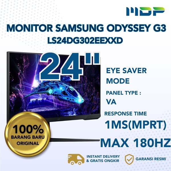 MONITOR SAMSUNG LED ODYSSEY G3 LS24DG302EEXXD : 24" FHD 180HZ 1MS HAS