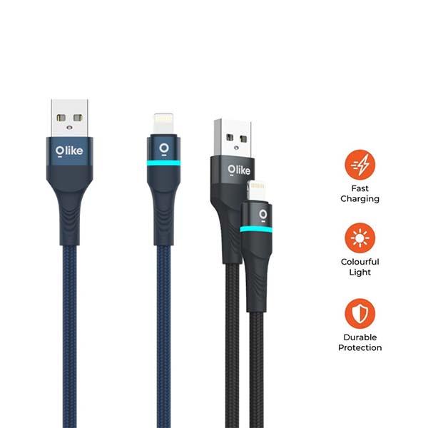 OLIKE  BREATHING LED CABLE LIGHTNING D101L(MIX COLOR)