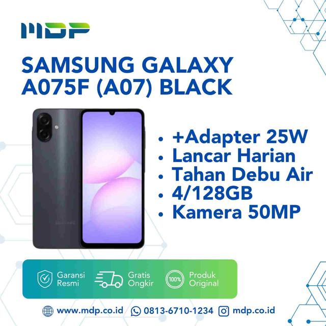 SMARTPHONE SAMSUNG GALAXY A075F (A07) 4/128GB BLACK+ADAPTER 25W 