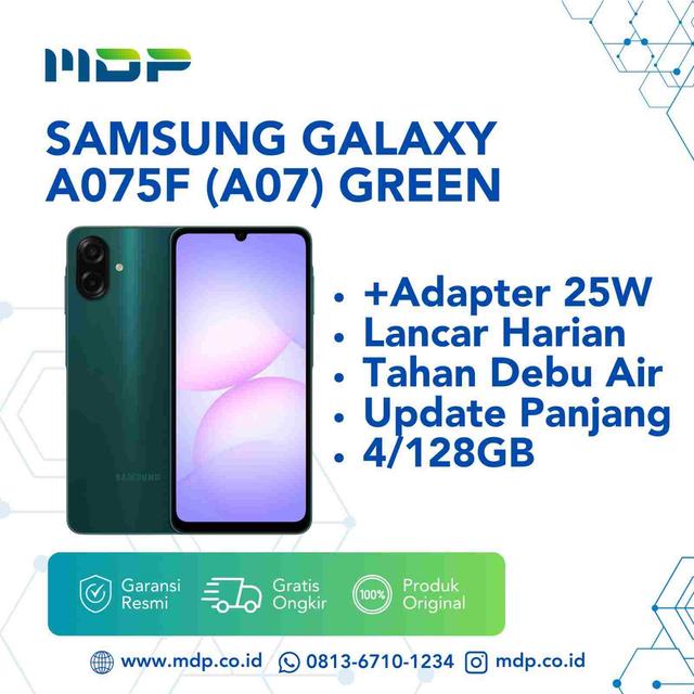 SMARTPHONE SAMSUNG GALAXY A075F (A07) 4/128GB GREEN+ADAPTER 25W