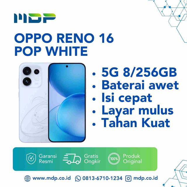 SMARTPHONE OPPO RENO 16 5G 8/256GB POP WHITE