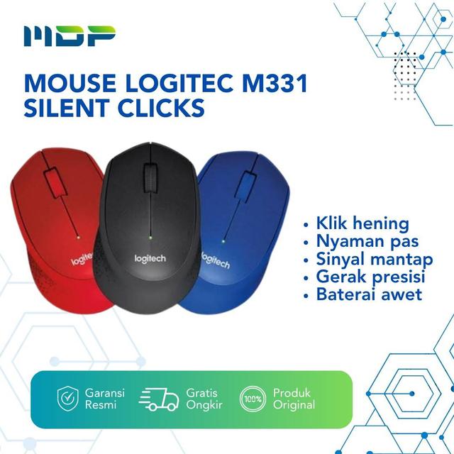 MOUSE LOGITECH WIRELES M331 SILENT (RED)