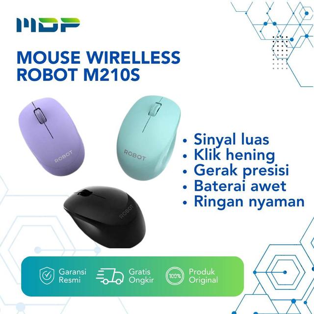 MOUSE WIRELLESS ROBOT M210S (BLACK,PURPLE,GREEN)