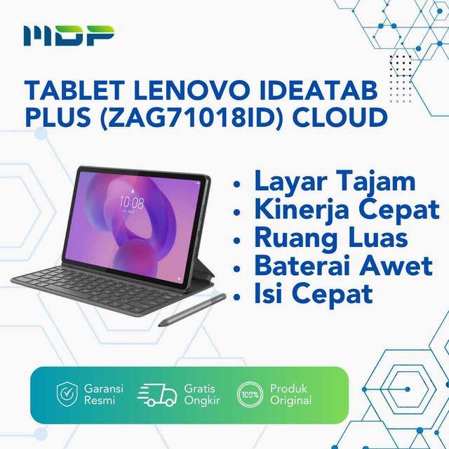 TABLET LENOVO IDEATAB PLUS  (ZAG71018ID) CLOUD GREY : MEDIATEK DIMENSITY 6400, 8/256GB,12.1" 2.5K IPS,ANDROID 15,1 YEAR WARRANTY,PEN + KEYBOARD 