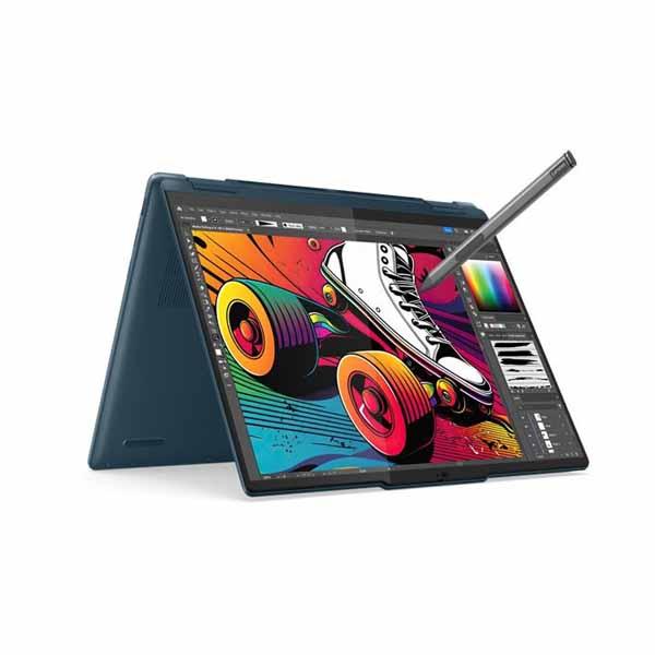 NOTEBOOK LENOVO YOGA 7 2 IN 1-14IML9 (83DJ000XID) TIDAL TEAL : INTEL CORE ULTRA 7-155H,16GB LPDDR5X-7467,1TB SSD M.2 2242 PCIE NVME,INTEL ARC GRAPHICS,14"2.8K OLED 400NITS TOUCHSCREEN,WIN 11 HOME+OHS 2021